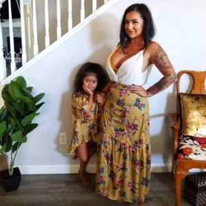 Joyfolie Mia Joy girls hi low long shirt dress yellow floral